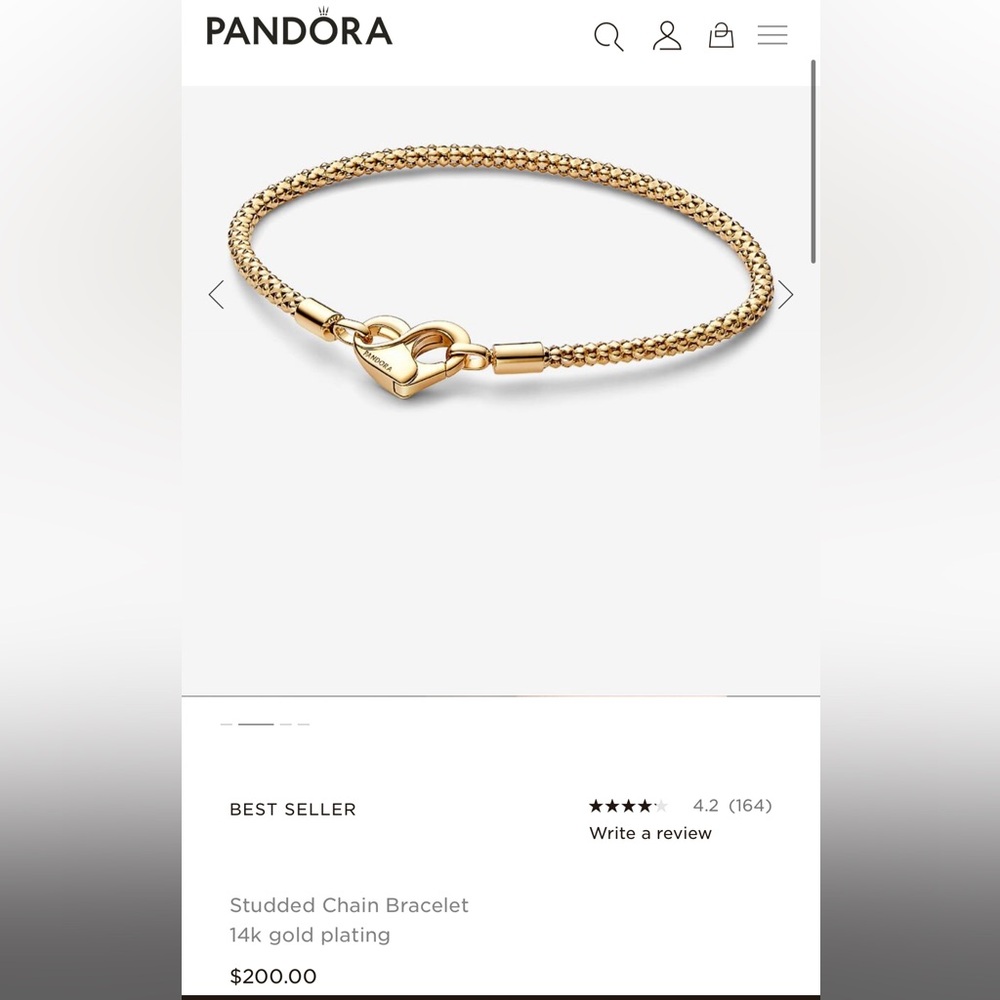 Gold Pandora Heart Clasp Bracelet